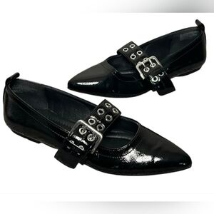 Black Mary Jane Flats